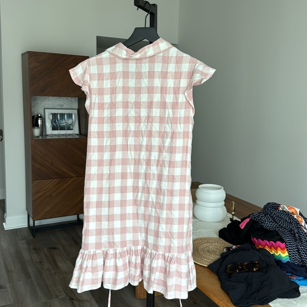BB Dakota Womens Check Please Yarn Dyed Rayon Shirt Dress, Pink Lemonade - Picture 4 of 4